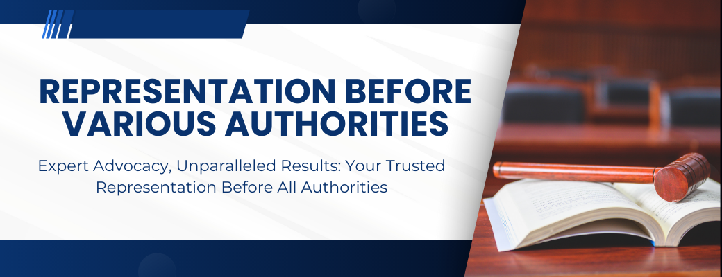 Representation before various authorities